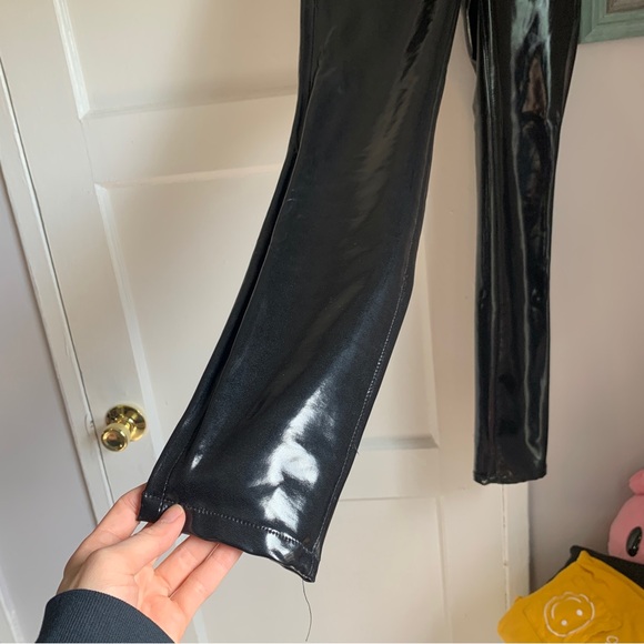 Blank NYC Faux Leather Black Pants Leggings Pleather Shiny Wet Punk Rock Grunge - Picture 5 of 8